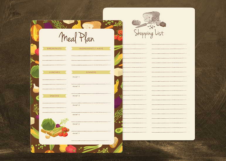 Meal Plan / Shopping List Notepad - Pre-order bonus