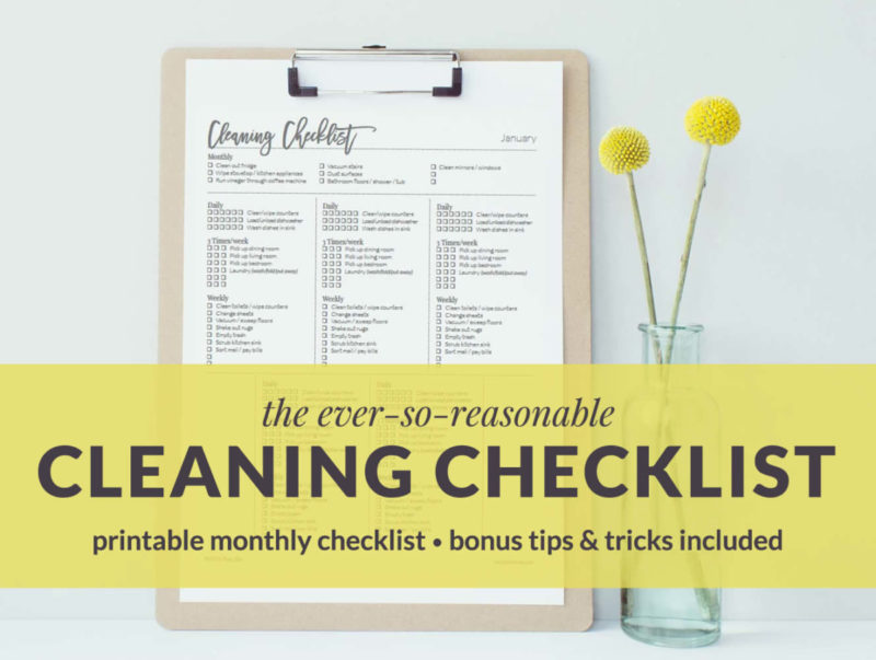 Printable Cleaning Checklist