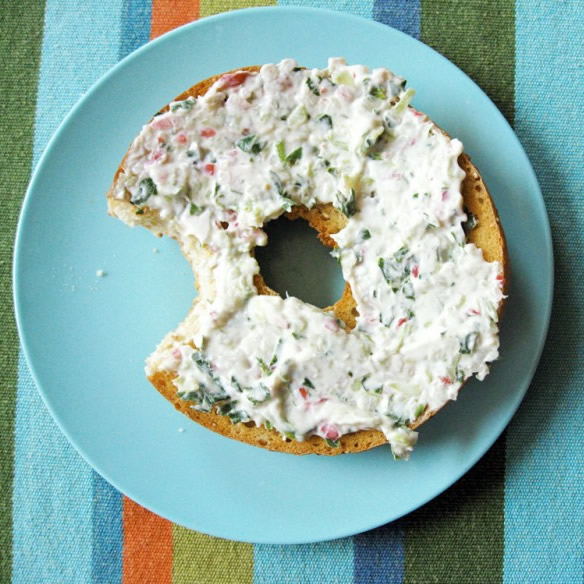 This is what garden vegetable cream cheese should look like