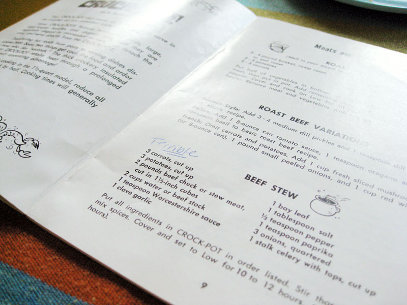 Writing in cookbooks