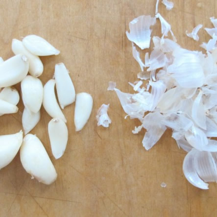 The fastest + easiest way to peel garlic cloves