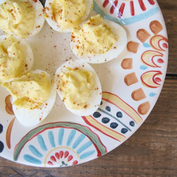 Easy + delicious deviled eggs