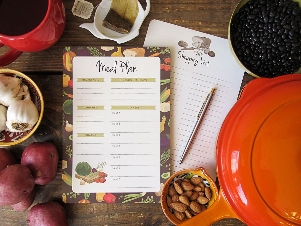 Meal Plan / Shopping List Notepad - Magnetic